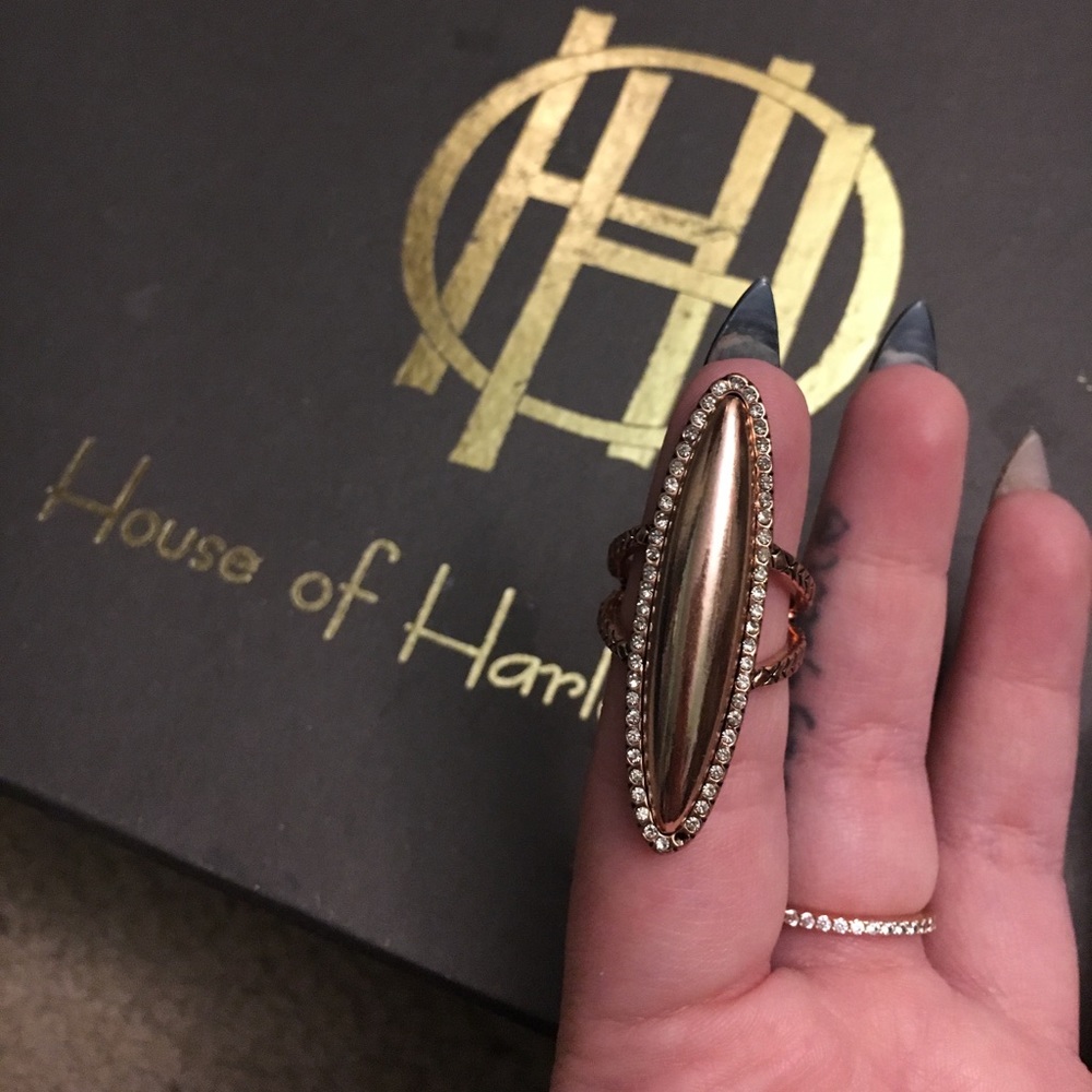 House of Harlow 1960 Geodesic Oval Ring